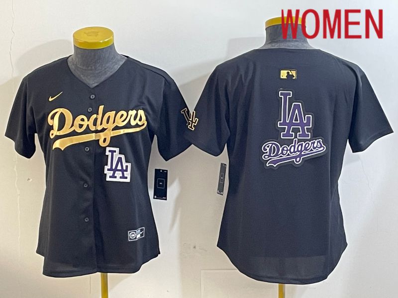 Women Los Angeles Dodgers Blank Black Gold Game 2024 Nike MLB Jersey style 12092